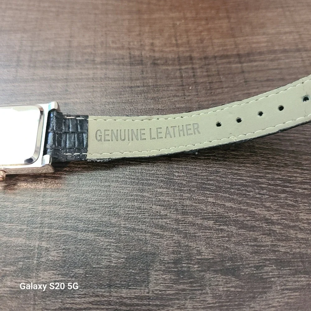 Beverly Hills Polo Club Watch Black Dial Gold Accents Rectangle Womens Pre-Owned
